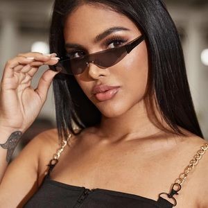 Flat top rimless sunglasses